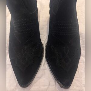 SELECT ITALY Western Suede Ankle Booties Black 37.5